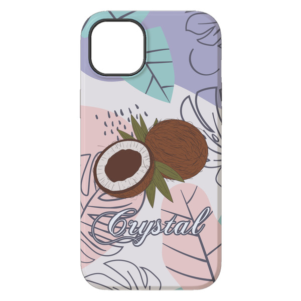 Coconut and Leaves iPhone 14 Plus Tough Case - Back
