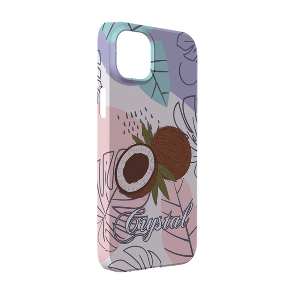Custom Coconut and Leaves iPhone Case - Plastic - iPhone 14 Pro (Personalized)