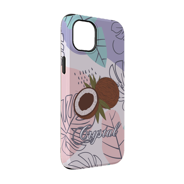 Custom Coconut and Leaves iPhone Case - Rubber Lined - iPhone 14 (Personalized)