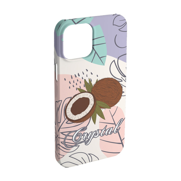 Custom Coconut and Leaves iPhone Case - Plastic - iPhone 15 (Personalized)