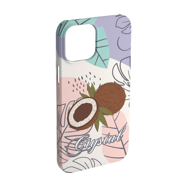 Custom Coconut and Leaves iPhone Case - Plastic - iPhone 15 Pro (Personalized)