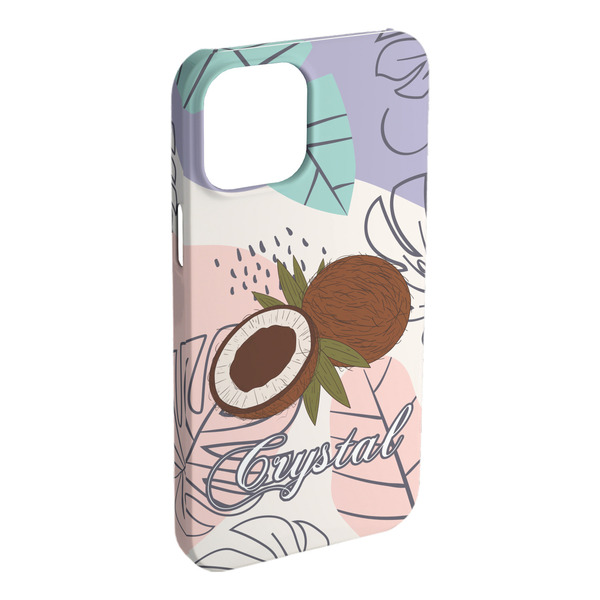 Custom Coconut and Leaves iPhone Case - Plastic (Personalized)