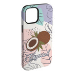 Coconut and Leaves iPhone Case - Rubber Lined - iPhone 15 Pro Max (Personalized)