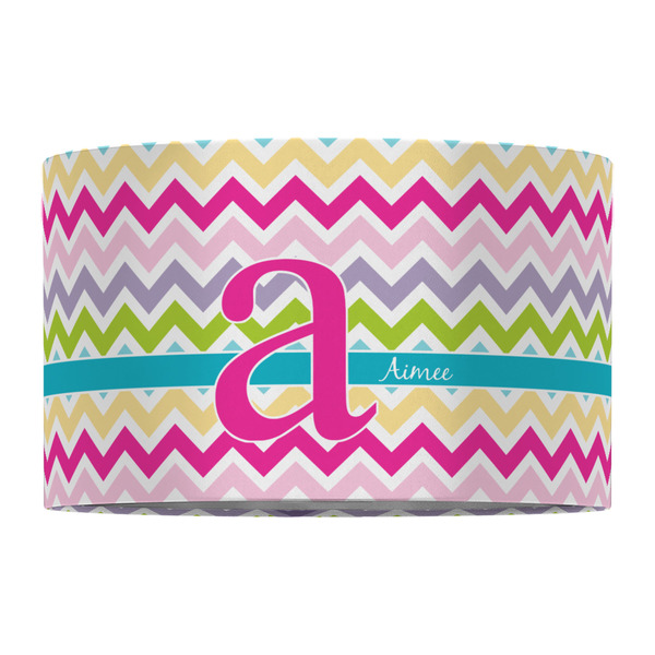Colorful Chevron 12" Drum Lampshade - FRONT (Fabric)