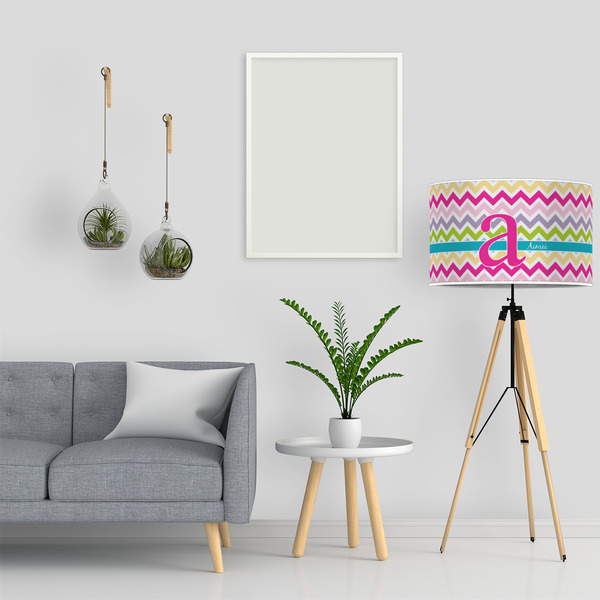 Colorful Chevron 12" Drum Lampshade - LIFESTYLE