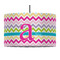 Colorful Chevron 12" Drum Pendant Lamp - Fabric (Personalized)
