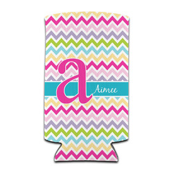 Colorful Chevron Can Cooler (tall 12 oz) (Personalized)