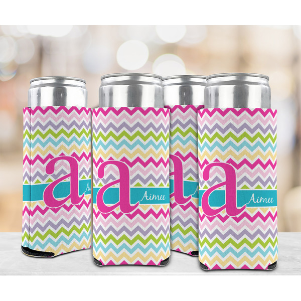 Colorful Chevron 12oz Tall Can Sleeve - Set of 4 - LIFESTYLE