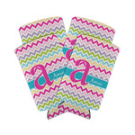 Colorful Chevron Can Cooler (tall 12 oz) - Set of 4 (Personalized)