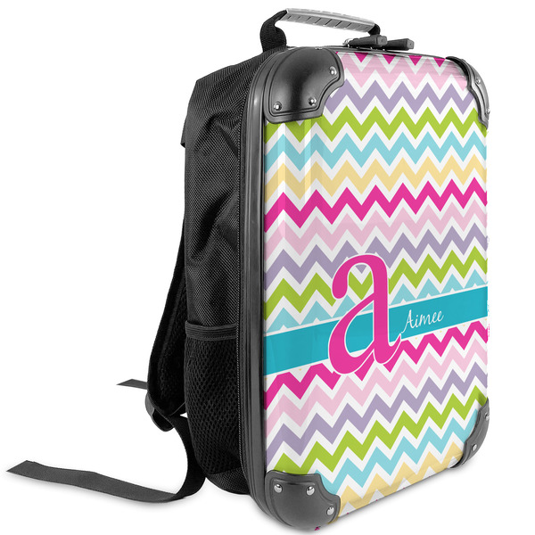 Custom Colorful Chevron Kids Hard Shell Backpack (Personalized)
