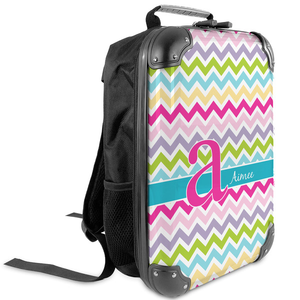 Custom Colorful Chevron Kids Hard Shell Backpack (Personalized)