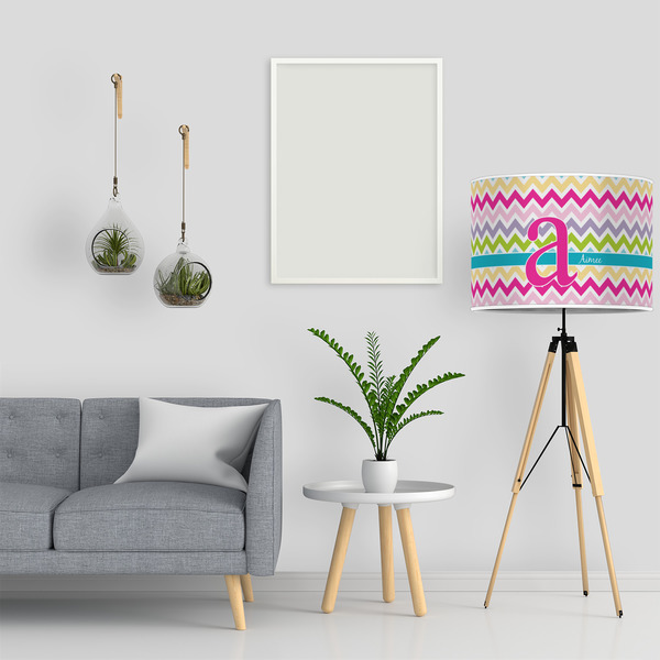 Colorful Chevron 16" Drum Lampshade - LIFESTYLE