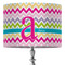 Colorful Chevron 16" Drum Lampshade - ON STAND (Fabric)