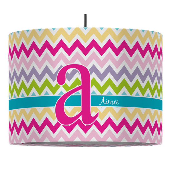 Custom Colorful Chevron Drum Pendant Lamp (Personalized)