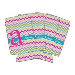 Colorful Chevron Can Cooler (16 oz) - Set of 4 (Personalized)