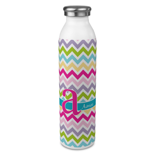 Custom Colorful Chevron 20oz Stainless Steel Water Bottle - Full Print (Personalized)