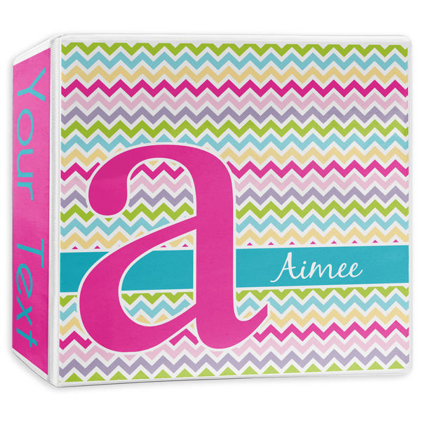 Custom Colorful Chevron 3-Ring Binder - 3 inch (Personalized)