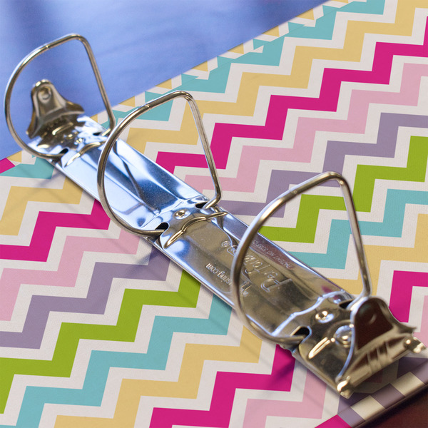 Colorful Chevron 3 Ring Binders - Full Wrap - 2" - DETAIL
