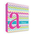 Colorful Chevron 3 Ring Binder - Full Wrap - 2" (Personalized)