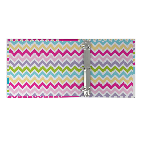 Colorful Chevron 3 Ring Binders - Full Wrap - 2" - OPEN INSIDE