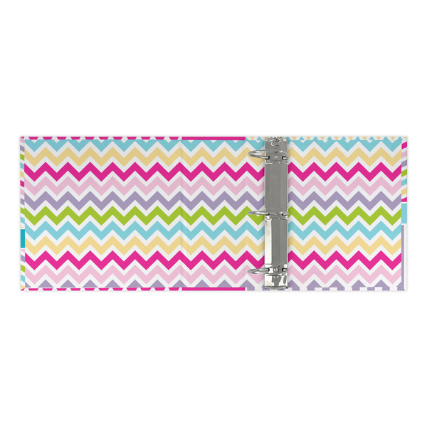Colorful Chevron 3 Ring Binders - Full Wrap - 3" - OPEN INSIDE