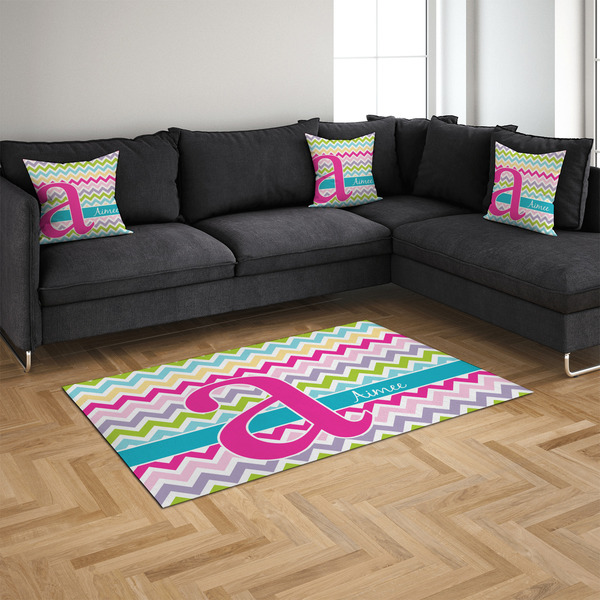 Colorful Chevron 4'x6' Indoor Area Rugs - IN CONTEXT