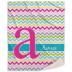 Colorful Chevron Sherpa Throw Blanket - 50"x60" (Personalized)