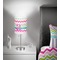 Colorful Chevron 7 inch drum lamp shade - in room