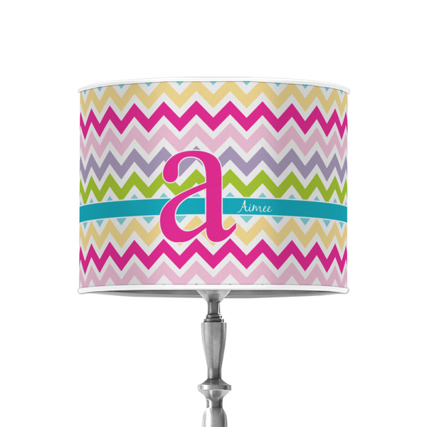 Colorful Chevron 8" Drum Lampshade - ON STAND (Poly Film)