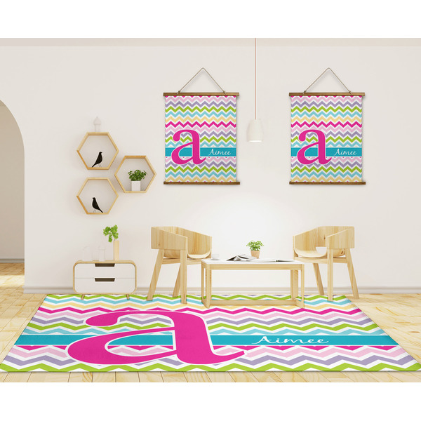 Colorful Chevron 8'x10' Indoor Area Rugs - IN CONTEXT