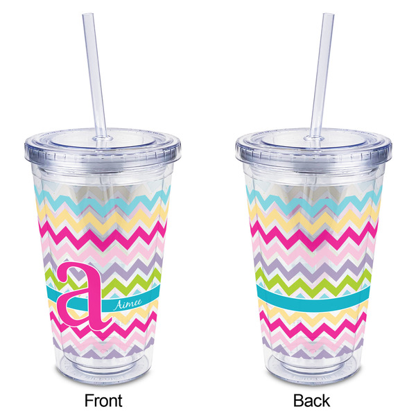 Colorful Chevron Acrylic Tumbler - Full Print - Approval