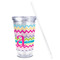 Colorful Chevron Acrylic Tumbler - Full Print - Front straw out