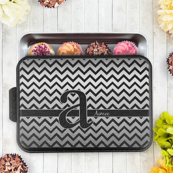 Colorful Chevron Aluminum Baking Pan - Black Lid - LIFESTYLE