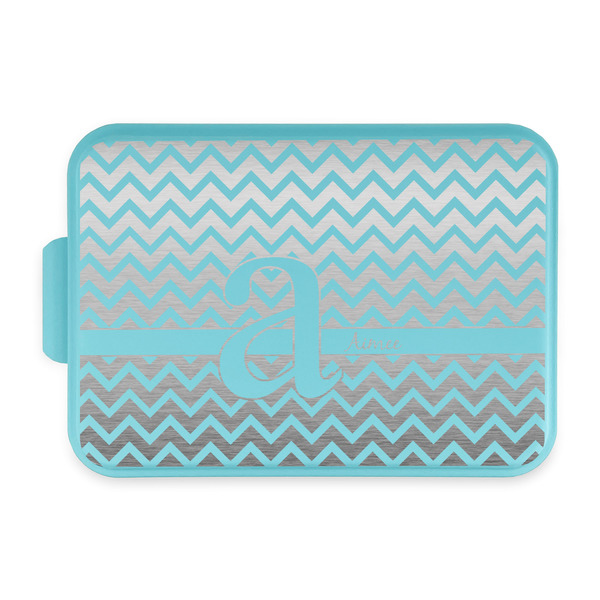 Custom Colorful Chevron Aluminum Baking Pan with Teal Lid (Personalized)