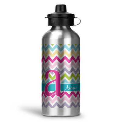 Custom Colorful Chevron Water Bottles - 20 oz - Aluminum (Personalized)
