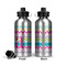 Colorful Chevron Aluminum Water Bottle - Front and Back