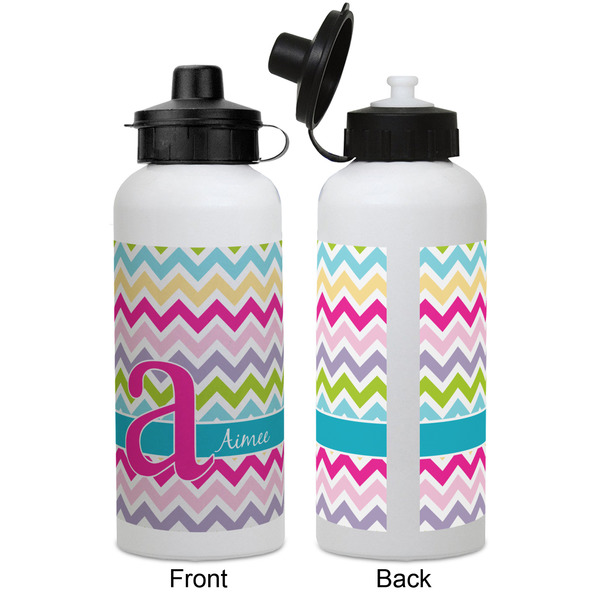 Colorful Chevron Aluminum Water Bottle - White APPROVAL