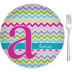 Colorful Chevron Glass Appetizer / Dessert Plate 8" (Personalized)