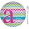 Colorful Chevron Glass Appetizer / Dessert Plate 8" (Personalized)