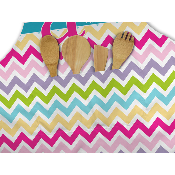 Colorful Chevron Apron - Pocket Detail with Props