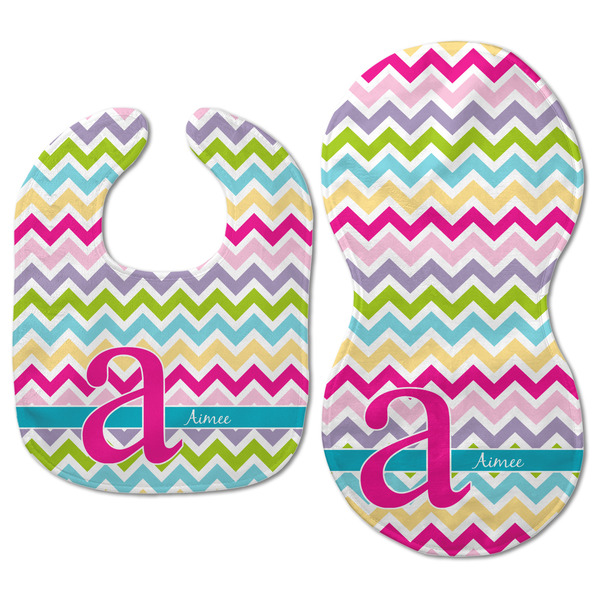 Colorful Chevron Baby Bib & Burp Set - Approval (new bib & burp)