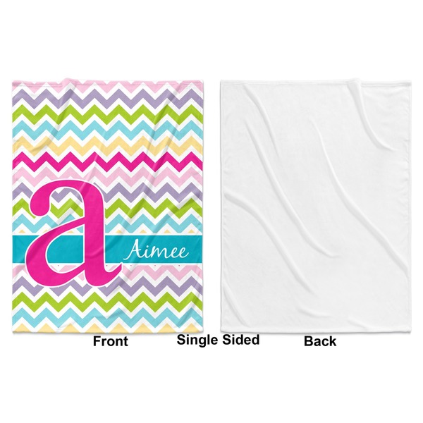 Colorful Chevron Baby Blanket (Single Side - Printed Front, White Back)