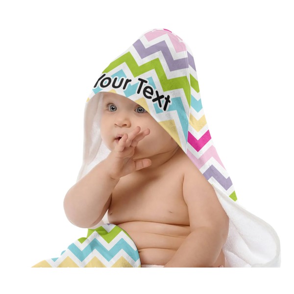 Colorful Chevron Baby Hooded Towel on Child