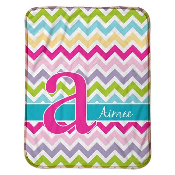 Colorful Chevron Baby Sherpa Blanket - Flat