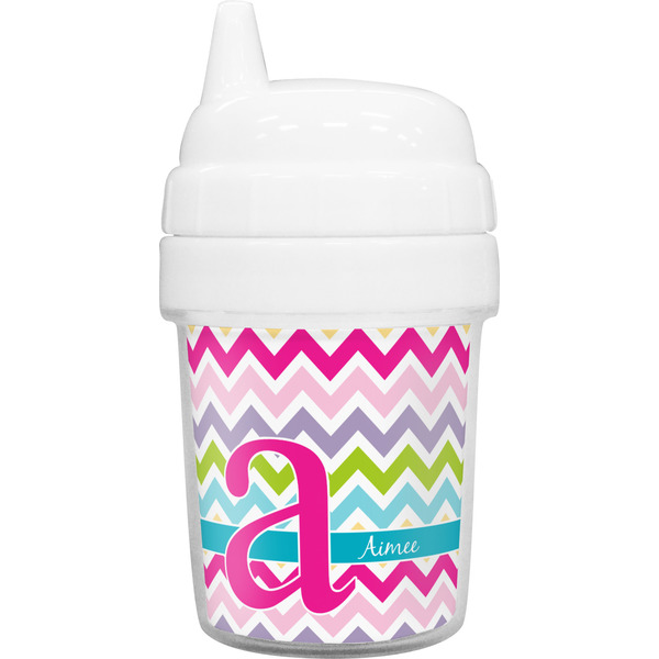 Custom Colorful Chevron Baby Sippy Cup (Personalized)