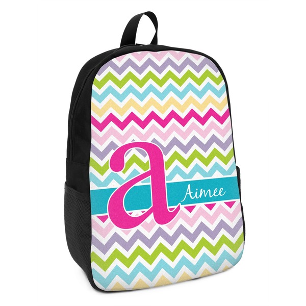 Custom Colorful Chevron Kids Backpack (Personalized)