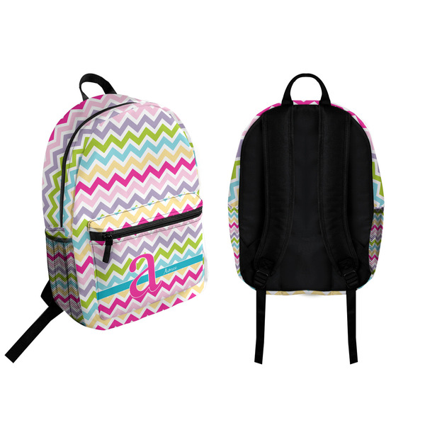 Colorful Chevron Backpack front and back - Apvl