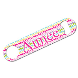 Colorful Chevron Bar Bottle Opener w/ Name and Initial