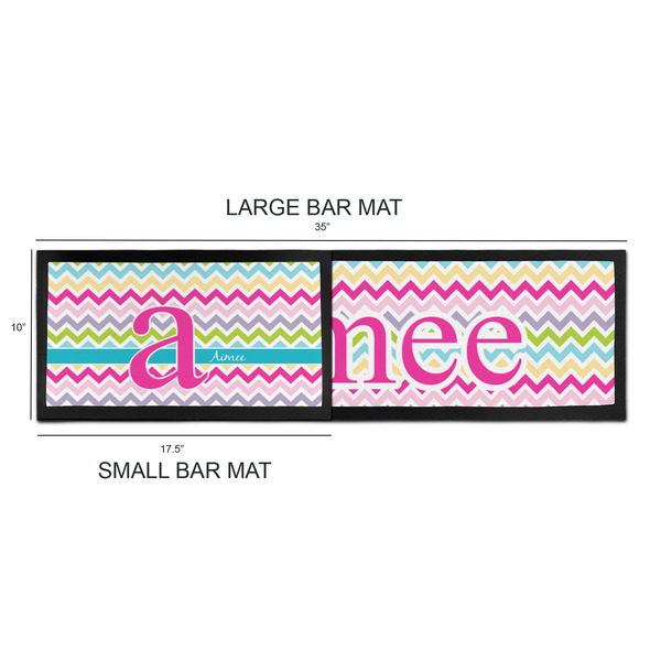 Colorful Chevron Bar Mats - Sizing Chart