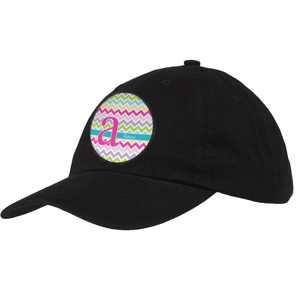 Custom Colorful Chevron Baseball Cap - Black (Personalized)